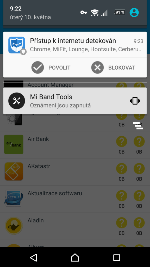 Požadavky v oznámeních