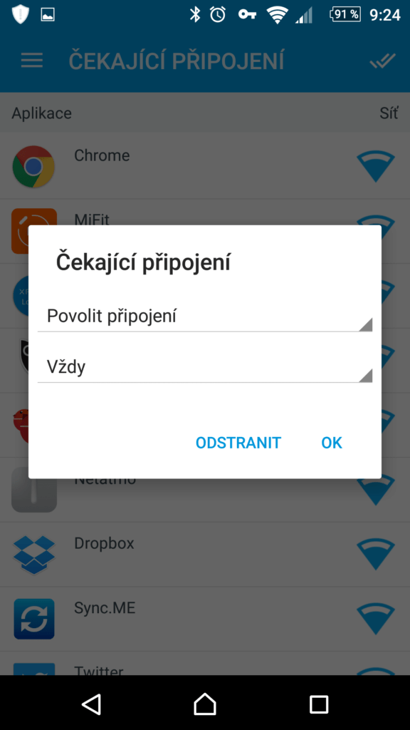 Dialog pro nastavení