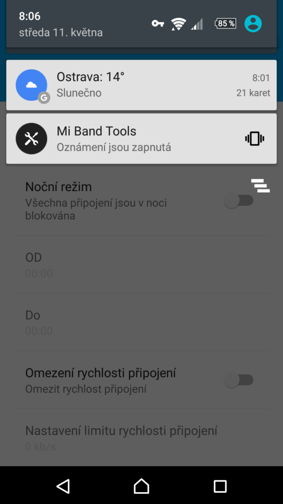 Připojení přes VPN poznáte dle ikony klíče