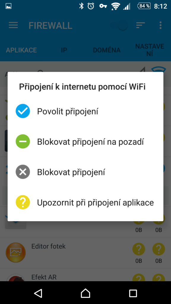 Nastavení pravidla