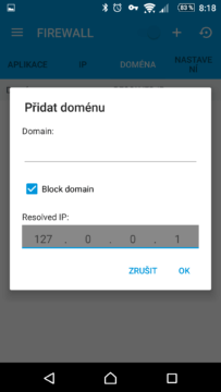 Směrování a blokování domén