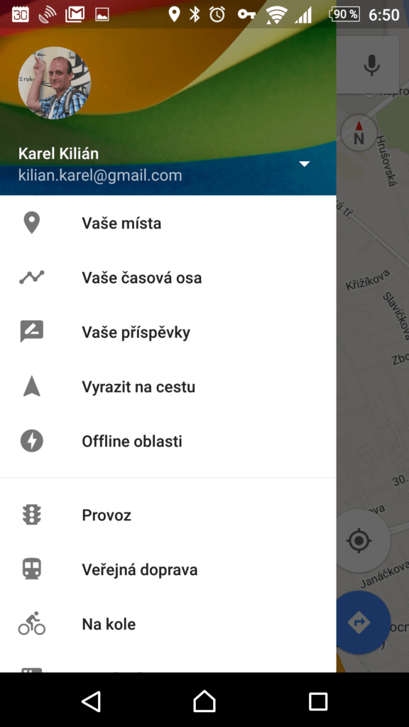 Postranní nabídka