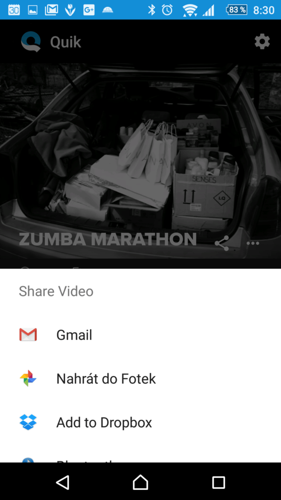 Možnosti sdílení