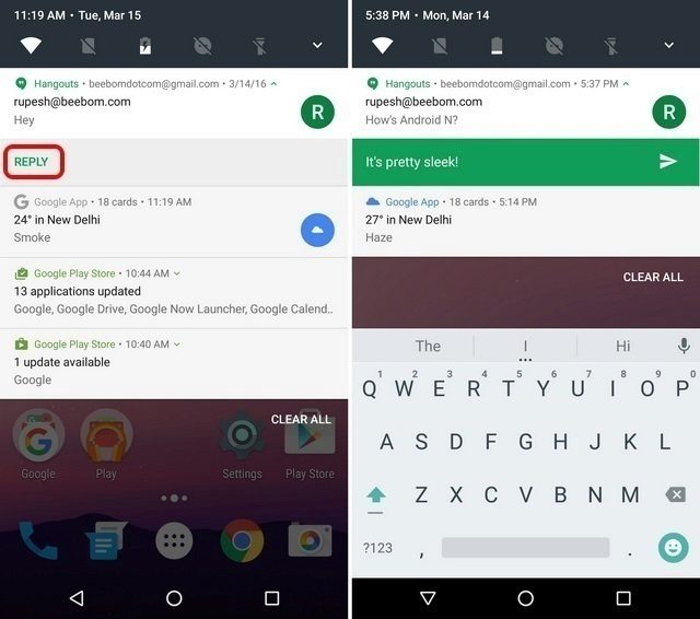 Android N notification-changes