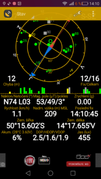 Huawei P8 - GPS satelity
