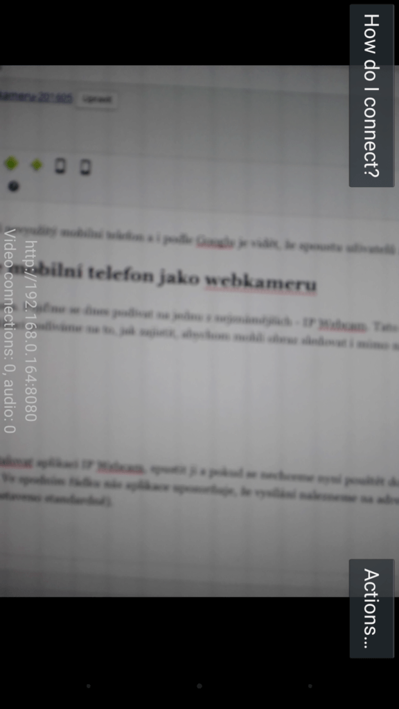 Jak použít mobilní telefon jako webkameru 2