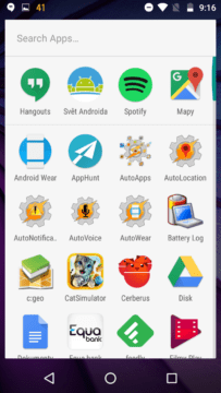 Lenovo Moto G (2015) – systém Android, menu aplikací