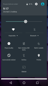 Lenovo Moto G (2015) – systém Android, notifikační lišta 2
