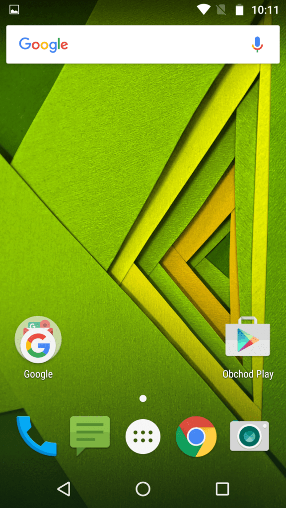Moto X Play domovská obrazovka