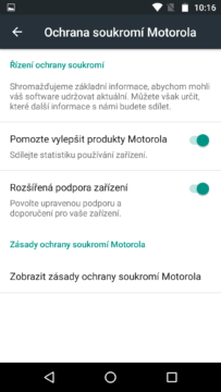Moto X Play – ochrana soukromí motorola