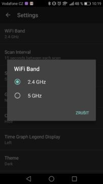 WiFi Analyzer (open-source) – výpis sítí 2