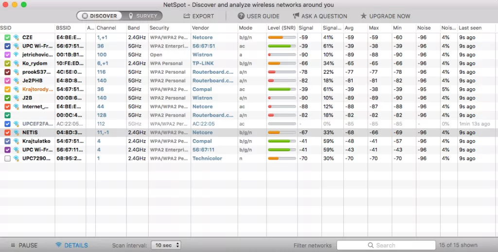 WiFi analyzer pro MAC