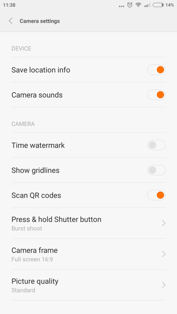 Xiaomi Mi4i aplikace fotoaparátu 4