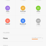 Xiaomi Mi4i –  prostředí systému,  prohlížeč souborů