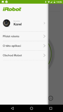 iRobot Home – levé menu