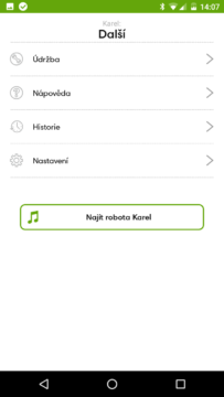 iRobot Home – menu další