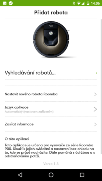 iRobot Home – přidání robota