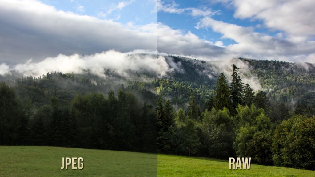 Porovnání rozdílu mezi formáty JPEG a RAW