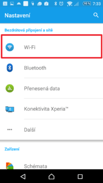 Sekce Wi-Fi