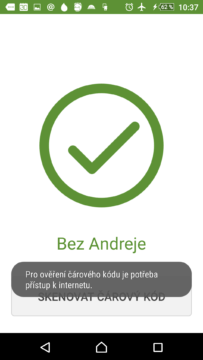 Aplikace potřebuje Internet