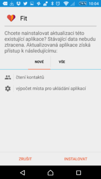 Instalace Google Fit 1.57 z alternativního zdroje