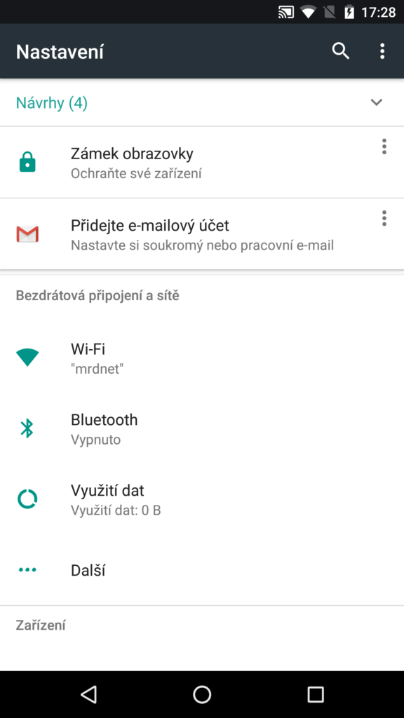 Systém dává návrhy na změnu nastavení