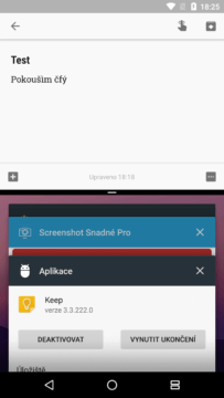 Režim splitscreen se aktivuje ze seznamu posledních aplikací