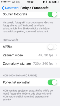 Apple iPhone SE – iOS 9, fotoaparát aplikace 2