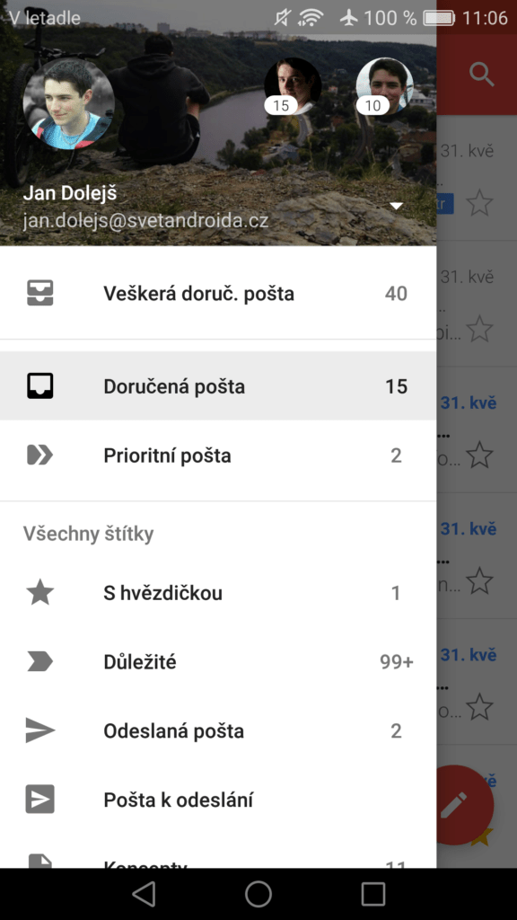 Gmail více uctu v jednom 1