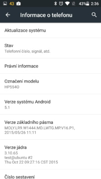 Hyundai Cyrus HP554O systém info