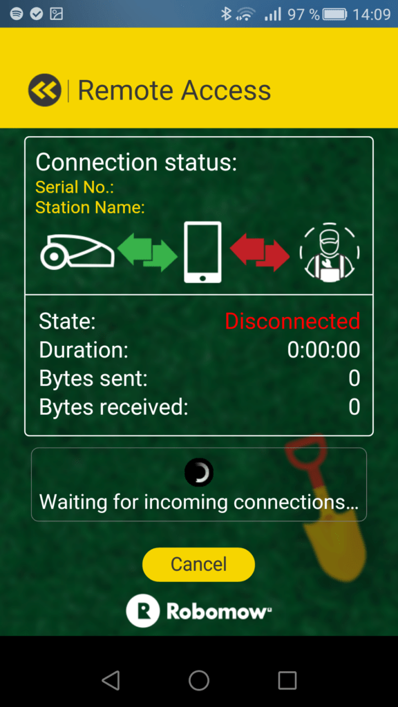 Robomow Aplikace vzdálená kontrola přes GSM modul