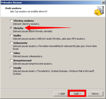 Vyberte typ souborů