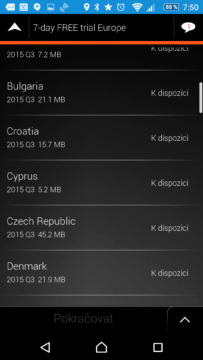 Mapy Česka: jen 45 MB