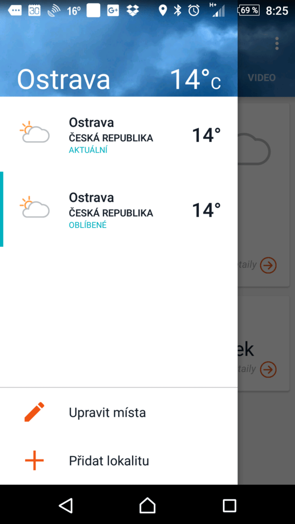 Postranní nabídka