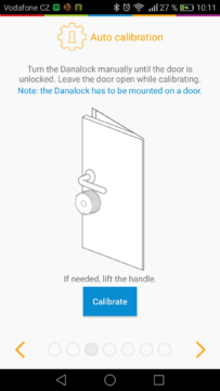 Chytrý zámek Danalock – aplikace, kalibrace (1)