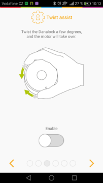 Chytrý zámek Danalock – aplikace, nastavení,  asistent