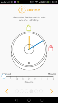 Chytrý zámek Danalock – aplikace, nastavení,  automatický zámek