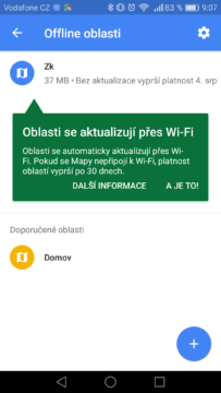 Google Mapy – trik, offline 1