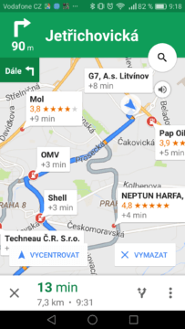 Google Mapy – trik, vyhledávaní okolo trasy 2