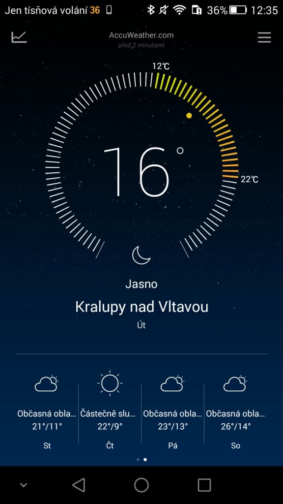 Honor 6 Plus prostředí systému počasí