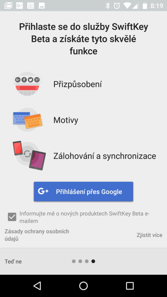 Přihlášení k účtu Google