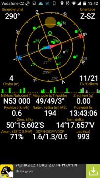 Vodafone Smart ultra 6 - aplikace GPS status Vodafone Smart ultra 6 - aplikace GPS status