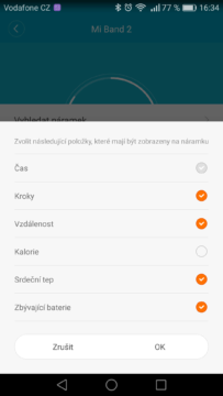 Xiaomi Mi Band 2 – aplikace, nastavení 4