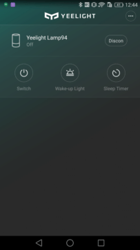 Xiaomi Yeelight Lamp základní obrazovka
