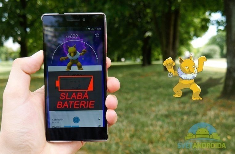 jak usetrit baterii pri hrani pokemon go