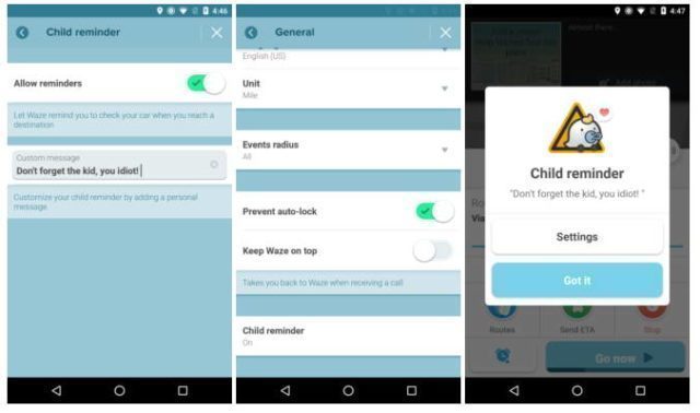 Navigace Waze - dite v aute 2