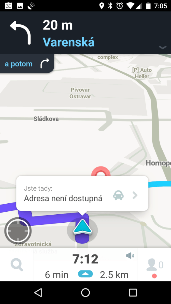 Odeslání polohy ve Waze 4.6.0.1