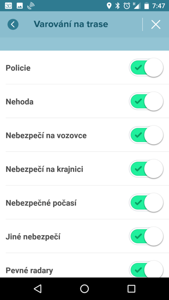 Varování na trase