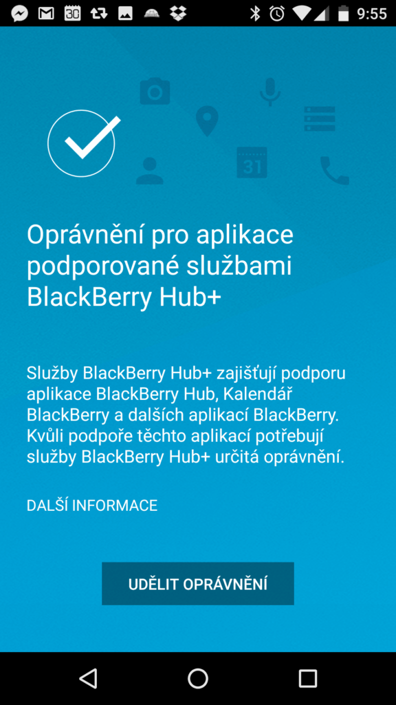 Aplikace BlackBerry pro Android
