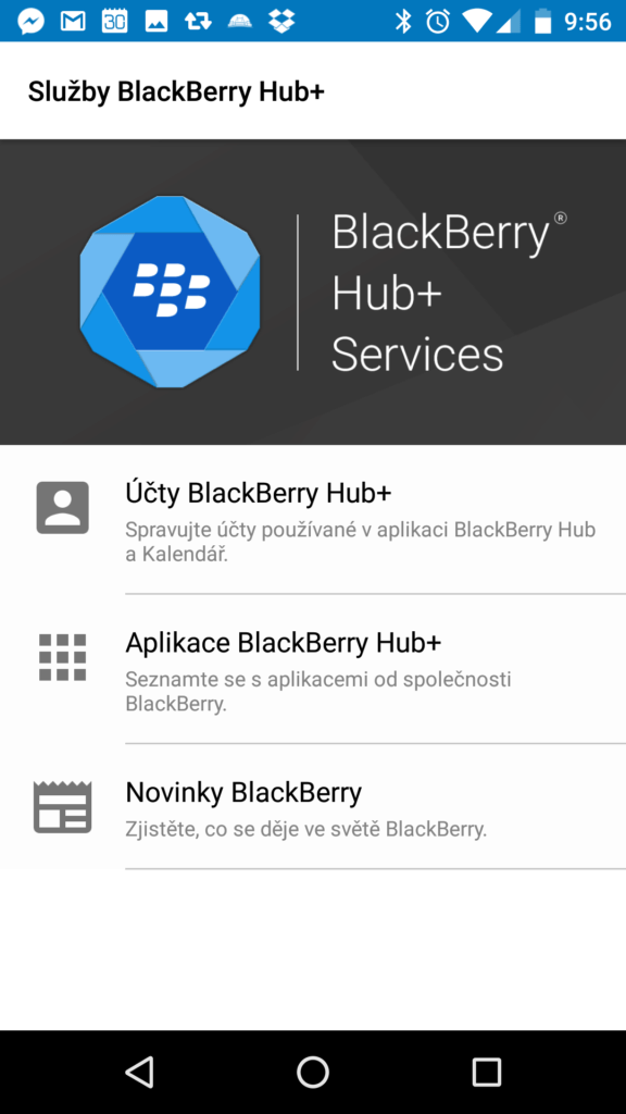 Aplikace BlackBerry pro Android
